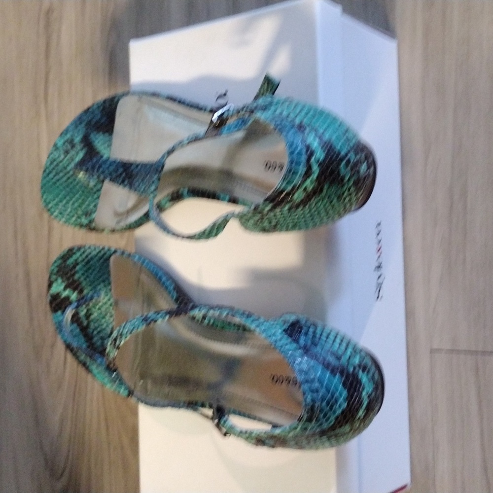 Style & Co. Turquoise Python Sandal Size 8m - image 3